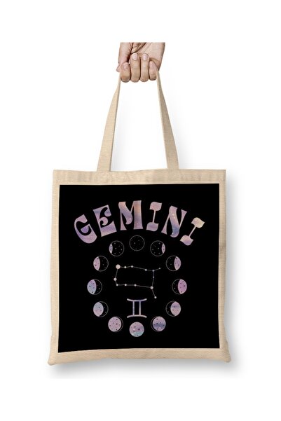 Baskı Dükkanı Знак зодіаку Близнюки Сумка з довгими ручками