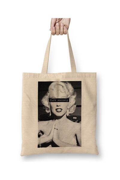 Baskı Dükkanı Γαμήλανε την Κοινωνία Υφασμάτινη Τσάντα με Μακριά Λαβή