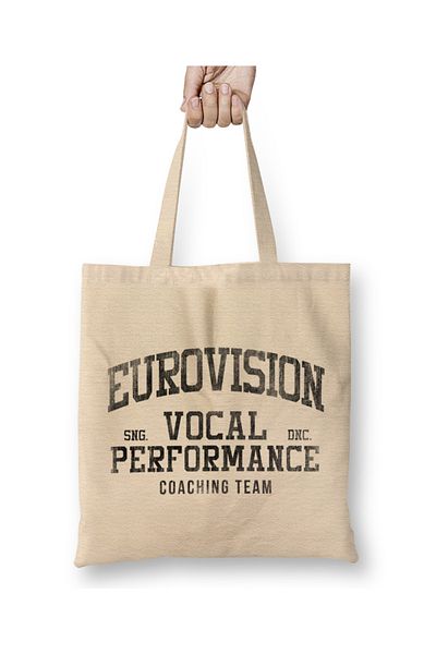 Baskı Dükkanı Geantă din pânză pentru echipa de antrenament vocal Eurovision cu mâner lung