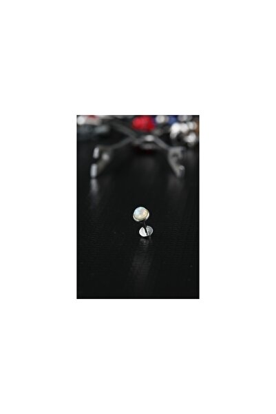 depozoom 4mm Disk Beyaz Sedef Tragus Cerrahi Çelik Piercing