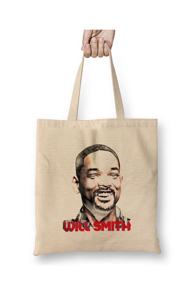 Baskı Dükkanı Υφασμάτινη τσάντα Will Smith με μακριά λαβή