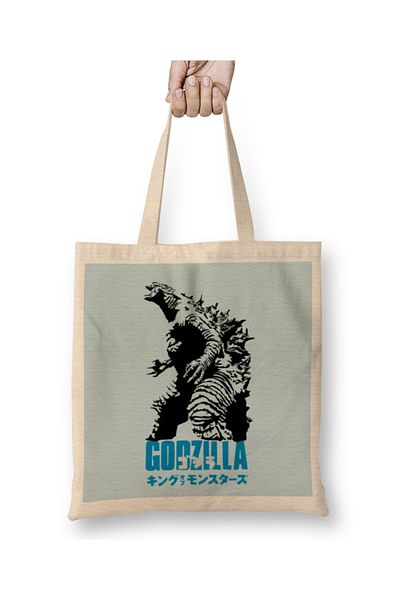 Baskı Dükkanı Godzilla King Of The Monsters 02 υφασμάτινη τσάντα με μακριά λαβή