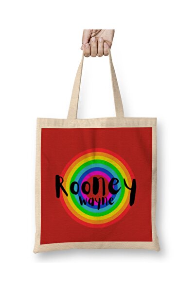 Baskı Dükkanı Wayne Rooney - Vintage retro platno u duginom stilu Torba dugo ...