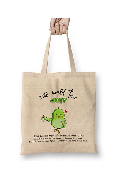 Baskı Dükkanı 2018 Got7 World Tour Eyes On You 01 υφασμάτινη τσάντα με μακριά λαβή