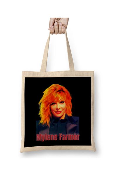 Baskı Dükkanı Geantă din pânză Mylene Farmer cu mâner lung