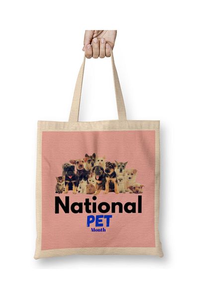Baskı Dükkanı National Pet Month υφασμάτινη τσάντα με μακριά λαβή