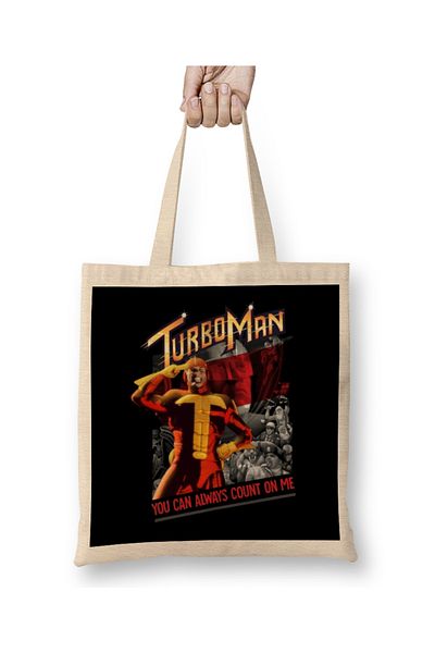 Baskı Dükkanı You Can Always Cunt On Me - Turbo Man υφασμάτινη τσάντα με μακριά λαβή