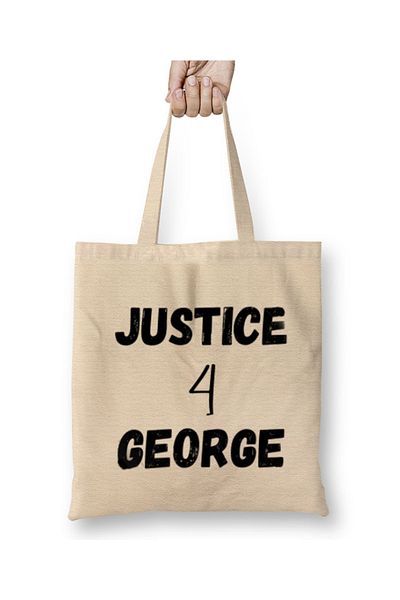Baskı Dükkanı Justice For George Floyd Black Lives Matter 2021 υφασμάτινη τσάντα με μακριά λαβή