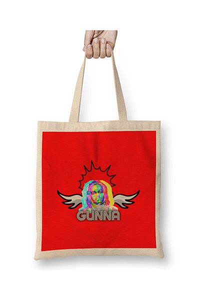Baskı Dükkanı Geantă din pânză Gunna Logo Art cu mâner lung