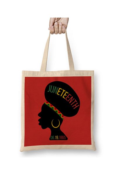 Baskı Dükkanı Υφασμάτινη τσάντα Juneteenth GIFTS 2021 με μακριά λαβή