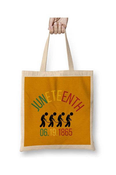 Baskı Dükkanı Juneteenth Juneteenth 2021 υφασμάτινη τσάντα με μακριά λαβή