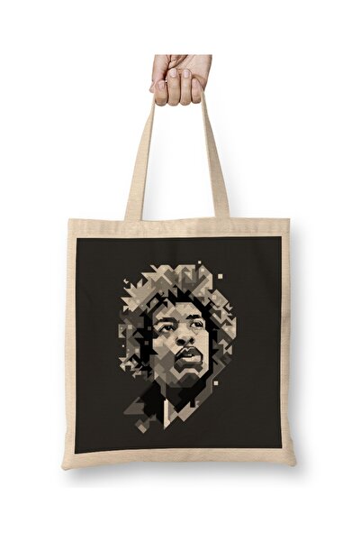 Baskı Dükkanı Jimi Hendrix Crno-bela tkanina Torba Dugačka Sa ručkom