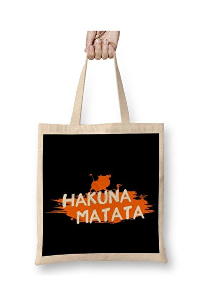 Baskı Dükkanı Hakuna Matata 03 Tkanina Torba Duga Sa ručkom
