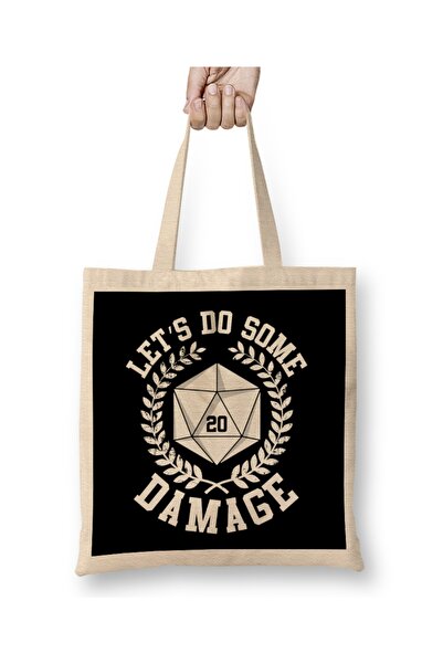 Baskı Dükkanı Dungeons And Dragons Let's Do Some Damage Majica Torba Duga Sa ...
