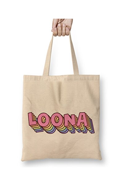 Baskı Dükkanı Kpop devojčica grupa Loona Orbit Fandom Logo 01 Tkanina Torba D...