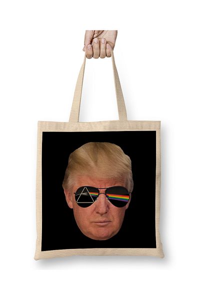 Baskı Dükkanı Σκοτεινή πλευρά του Προέδρου Donald Trump υφασμάτινη τσάντα με μακριά λαβή