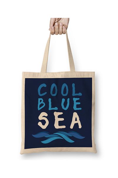 Baskı Dükkanı Cool Blue Sea Slogan υφασμάτινη τσάντα με μακριά λαβή