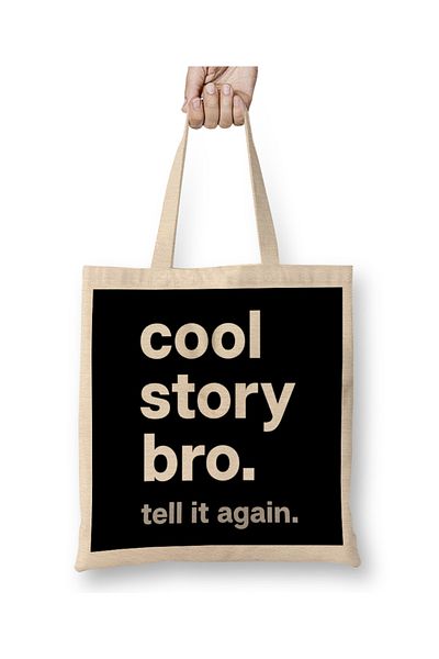 Baskı Dükkanı Cool Story Bro υφασμάτινη τσάντα με μακριά λαβή