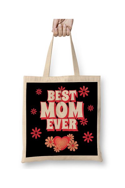 Baskı Dükkanı Best Mom Ever Gifts για τη γιορτή της μητέρας 010 υφασμάτινη τσάντα με μακριά λαβή