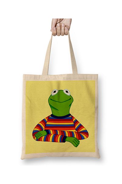 Baskı Dükkanı Υφασμάτινη τσάντα Kermit The Frog με μακριά λαβή