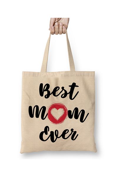 Baskı Dükkanı Best Mom Ever Gifts Ziua Mamei 07 Geantă Tote Mâner Lung
