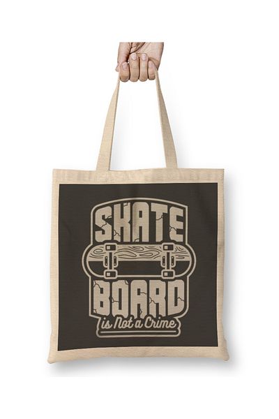 Baskı Dükkanı Το Skateboard Is Not A Crime υφασμάτινη τσάντα με μακριά λαβή