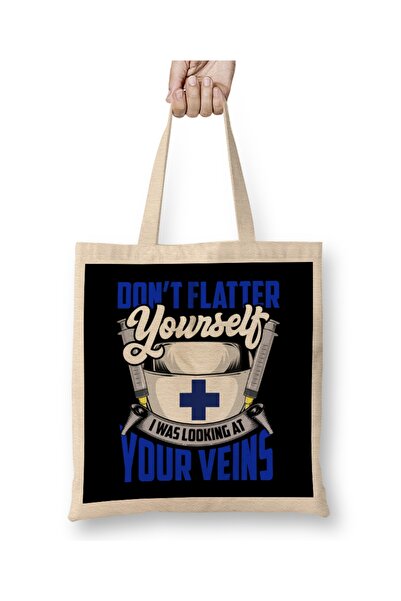 Baskı Dükkanı Nemoj se laskati, gledao sam u tvoje vene. Tkanina Torba duga S...