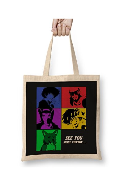 Baskı Dükkanı Kauboj Bebop Vidimo se u svemiru Kaubojska tkanina Torba Duga S...