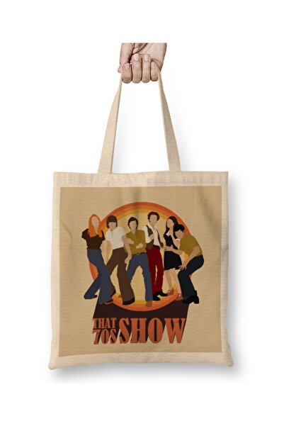 Baskı Dükkanı حقيبة قماش ذات مقبض طويل من عرض السبعينات 01