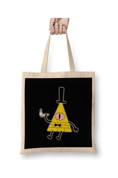 Baskı Dükkanı Blazing Bill Cipher tkanina Torba duga Sa ručkom