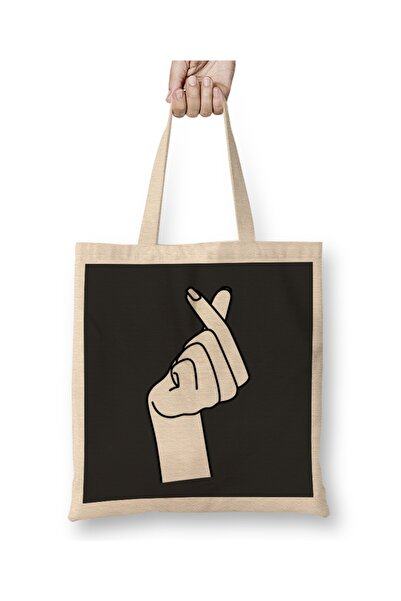 Baskı Dükkanı Kpop korejska ljubavna prstenačka narukvica 01 tkanina Torba du...