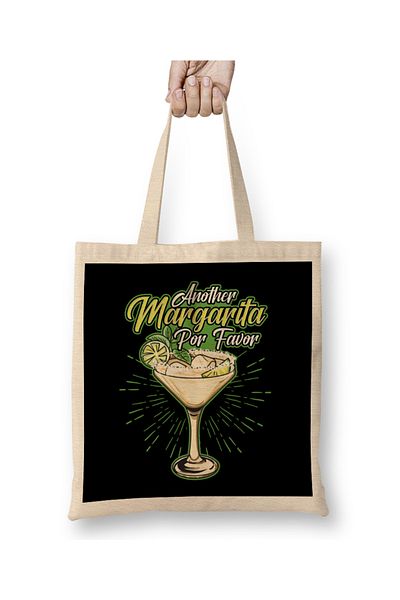 Baskı Dükkanı Μια άλλη υφασμάτινη τσάντα Margarita Por Favor Funny Cocktail Joke με μακριά λαβή