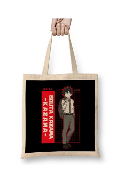 Baskı Dükkanı Souta Kazama Crvena Linija Tkanina Torba Duga Sa ručkom