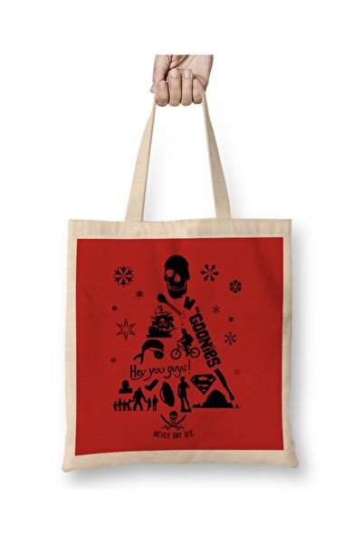 Baskı Dükkanı Goonies silueta božićnog drvca, tkanina Torba duga Sa ručkom