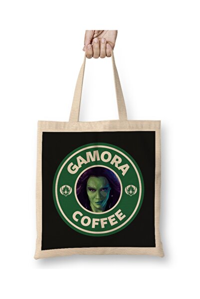 Baskı Dükkanı Čuvari galaksije Gamora kafa Starbucks torba Torba duga Sa ručkom