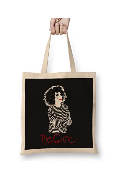 Baskı Dükkanı Robert Smith u Stripes For Black Better The Cure torbi Torba du...