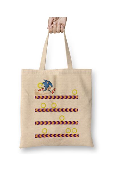 Baskı Dükkanı Sonic Team Sonic Lines Бавовняна сумка з довгими ручками