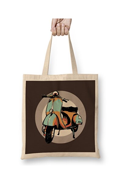 Baskı Dükkanı Vespa skuter 01 tkanina Torba duga Sa ručkom