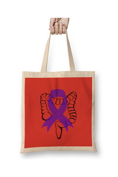 Baskı Dükkanı CROHN'S & COLITIS AWARENESS Geantă din pânză Warrior cu mâner lung