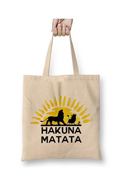 Baskı Dükkanı Hakuna Matata 01 Tkanina Torba Duga Sa ručkom