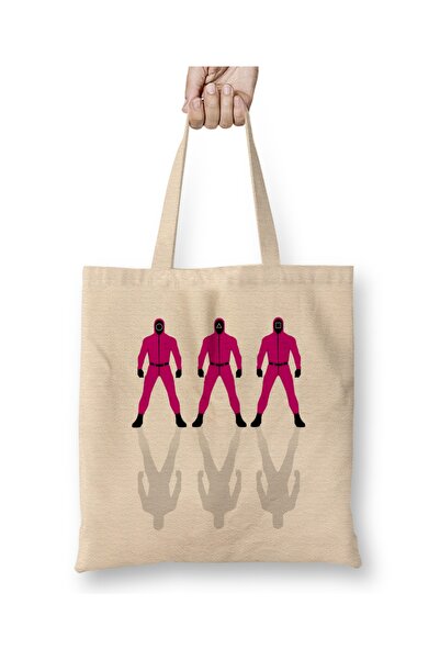 Baskı Dükkanı Squid Game Guards υφασμάτινη τσάντα με μακριά λαβή