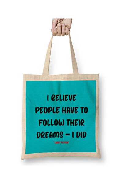 Baskı Dükkanı اقتباسات لاري إليسون - تحفيز رواد الأعمال، الإلهام، النجاح، هدايا العمل، حقيبة قماش بمقبض طويل