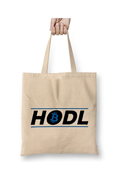 Baskı Dükkanı HODL Bitcoin Kriptovaluta Drži BTC Tkanina Torba Duga Sa ručkom
