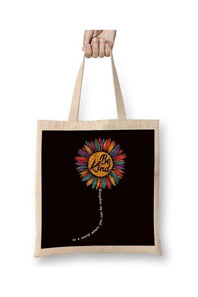 Baskı Dükkanı Be Kind Autism Awareness Flower Support Αυτιστική Οικογενειακή υφασμάτινη τσάντα με μακριά λαβή