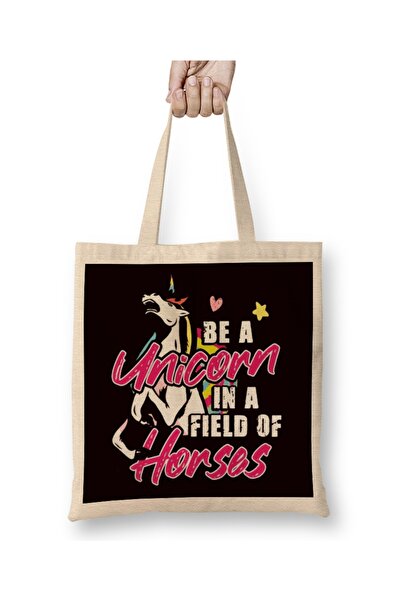 Baskı Dükkanı Budi jednorog na polju konja Magija Fantazija Motivacija Tkanin...