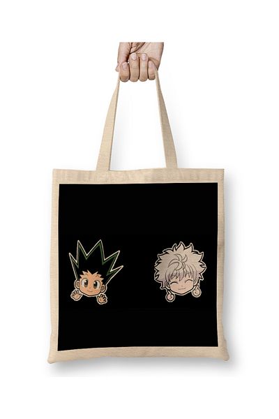 Baskı Dükkanı Geantă din pânză Hunter X Hunter Anime Kırua&gon cu mâner lung