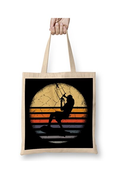 Baskı Dükkanı Kite surfing vintage tkanina Torba duga Sa ručkom
