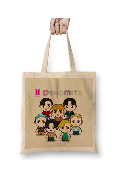 Baskı Dükkanı Bts Dynamite tkanina Torba duga Sa ručkom