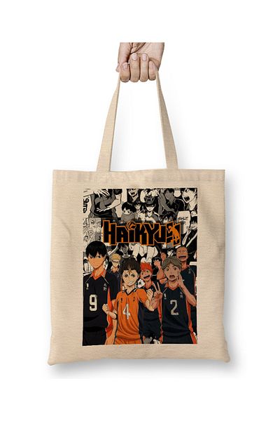 Baskı Dükkanı Karasuno Team Volleyball Anime Final Season υφασμάτινη τσάντα με μακριά λαβή