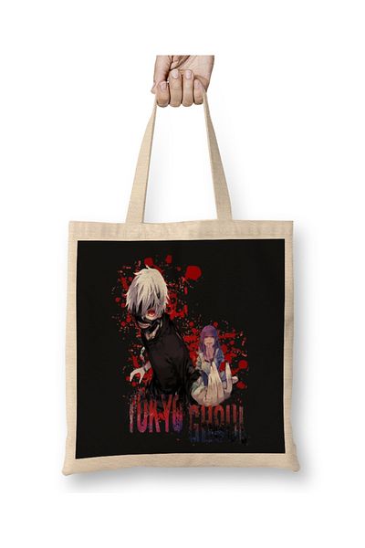 Baskı Dükkanı Υφασμάτινη τσάντα Kaneki Tokyo Ghoul με μακριά λαβή